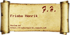 Friebe Henrik névjegykártya